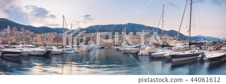 Evening on Monaco promenade with no people 44061612