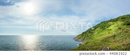 Panorama, mountains and sea view with blue sky Panorama, mountains and sea view with blue sky 44061922