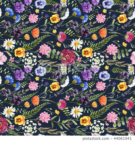 Watercolor floral pattern Watercolor floral pattern 44061941