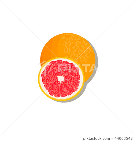 Fresh Citrus. red orange, with leaves and slices 44063542