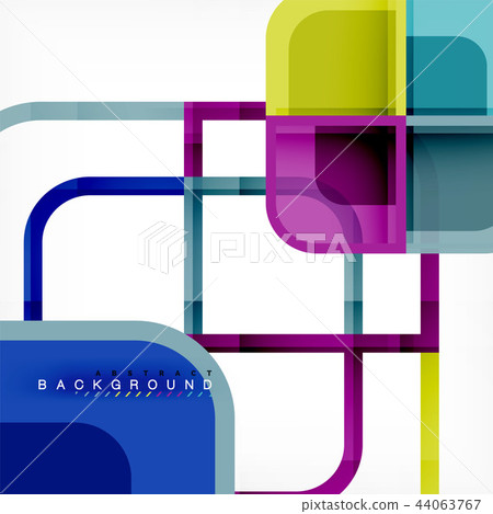 Colorful round squares modern geometric background Colorful round squares modern geometric background 44063767