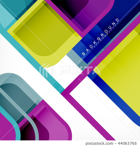 Colorful round squares modern geometric background 44063768