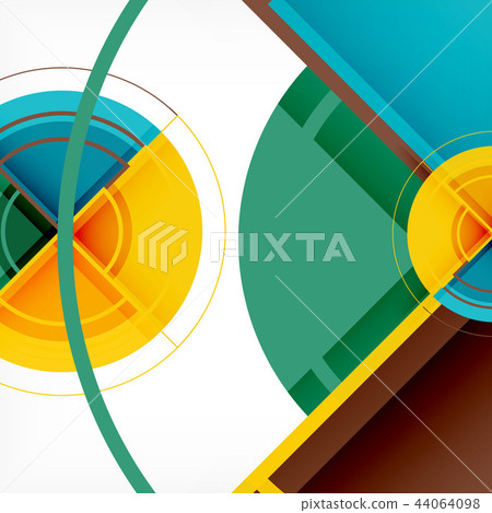 Creative circles geometric abstract background with 3d effect Creative circles geometric abstract background with 3d effect 44064098