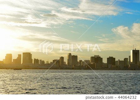 彩虹橋和東京灣的日落美景, 彩虹橋和東京灣的日落美景, 44064232
