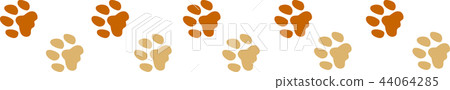 腳印狗米黃棕色線 44064285