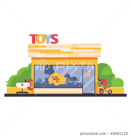 Isolated on white store front with kids toys shop 44065220