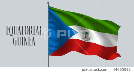 Equatorial Guinea waving flag vector illustration. 44065921
