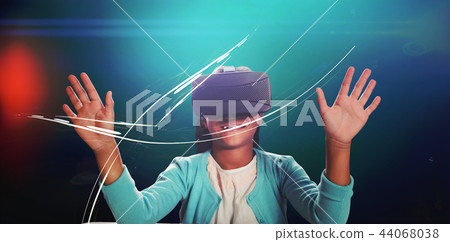 Black girl with virtual reality glasses Black girl with virtual reality glasses 44068038