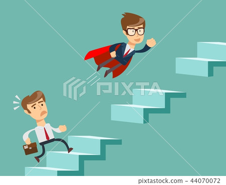 Business concept growth to success, Reach the target, Cartoon vector illustration 44070072