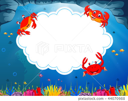 the ocean view with the cloud board blank space - Stock Illustration ...