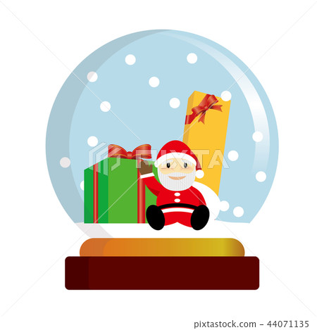Snow dome illustration | Presents and Santa Claus Snowman | snow dome, globe 44071135