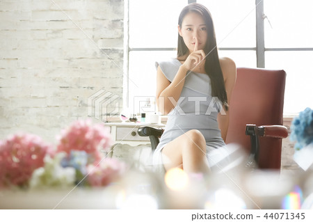 Woman dress up hand sign Woman dress up hand sign 44071345