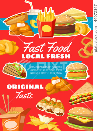 Fast food menu snacks vector Fast food menu snacks vector 44072347