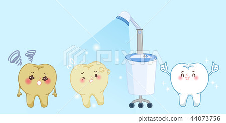cartoon tooth with whiten concept cartoon tooth with whiten concept 44073756