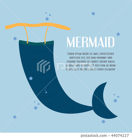 Character of mermaid tail in the blue sea Character of mermaid tail in the blue sea 44074227