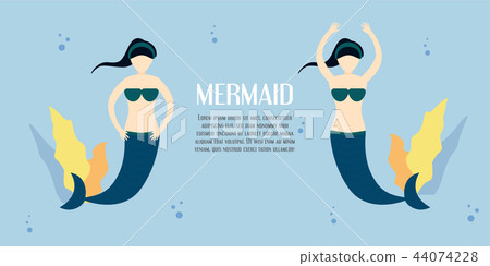 Character of mermaid girl  in the blue sea 44074228