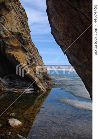 Grotto on the Small Sea of Lake Baikal in the spri Grotto on the Small Sea of Lake Baikal in the spri 44074459