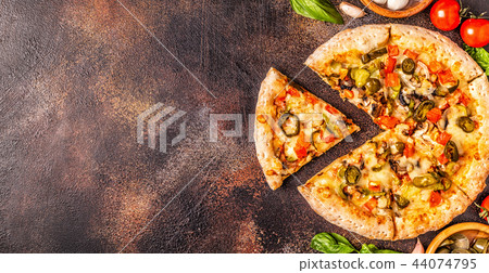Mexican pizza with jalapeno pepper 44074795