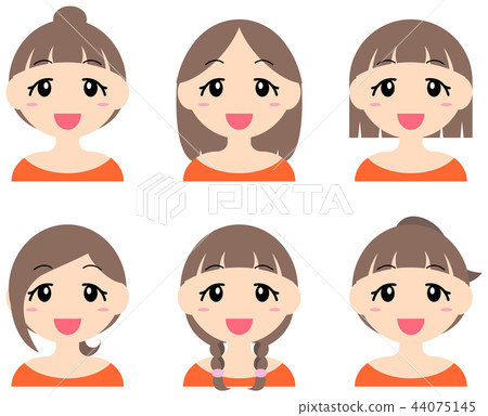 Various Hairstyles Of Girls Stock Illustration 44075145 Pixta