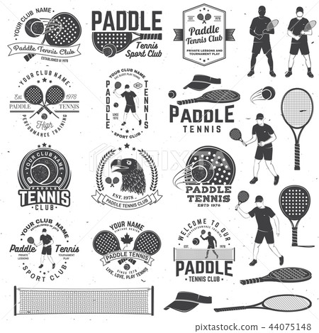 Set of Paddle tennis badge, emblem or sign. Vector illustration. Concept for shirt, print, stamp or 44075148