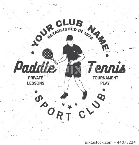 Paddle tennis club badge, emblem or sign. Vector illustration. 44075224