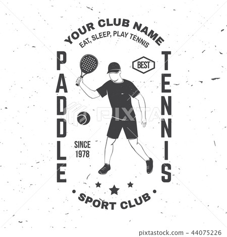 Paddle tennis club badge, emblem or sign. Vector illustration. 44075226