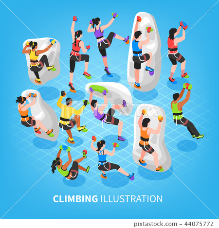 Isometric Climbing Sports Background 44075772