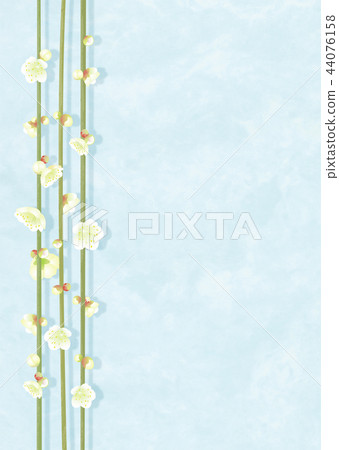 White plum blossoms Japanese style background Blue 44076158