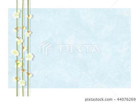 白梅日式背景藍色 白梅日式背景藍色 44076269