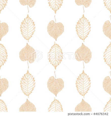 Transparent gold skeleton leaves seamless pattern Transparent gold skeleton leaves seamless pattern 44076342