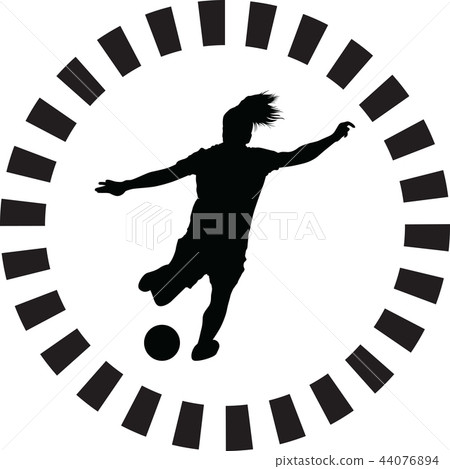 soccer women silhouette. girl player vector 44076894