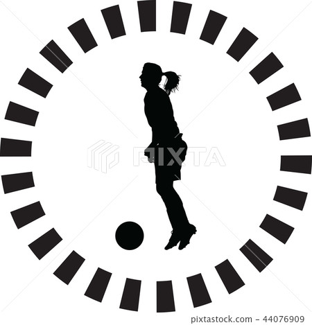 soccer women silhouette. girl player vector 44076909