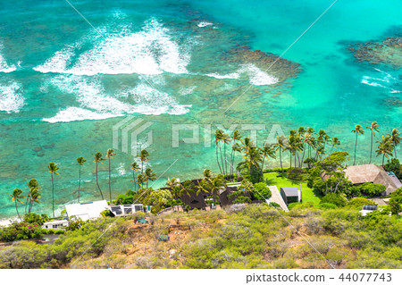 "Hawaii" Ocean headland seen from the summit of Diamond Head 44077743