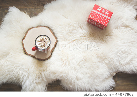 Christmas holiday. Cup of coffee with marshmallow 44077962