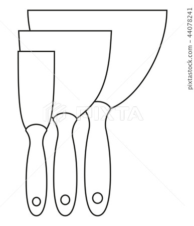 Line art black and white construction spatula set 44078241