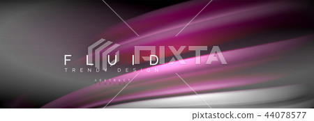 Fluid color wave line background. Trendy abstract layout template for business or technology 44078577