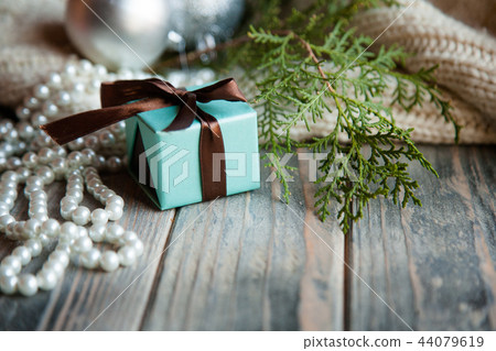 christmas gift festive holiday background blue box christmas gift festive holiday background blue box 44079619