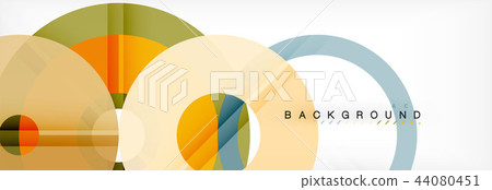 Colorful rings on grey background, modern geometric pattern design. Vector business or technology 44080451