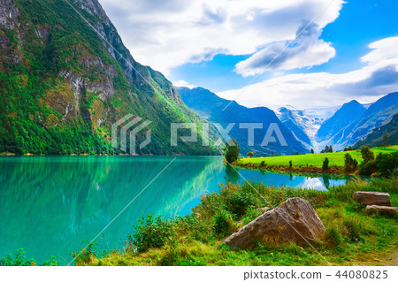 Norway fjord and glacier landscape Norway fjord and glacier landscape 44080825
