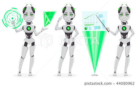 Robot with artificial intelligence, female bot Robot with artificial intelligence, female bot 44080962