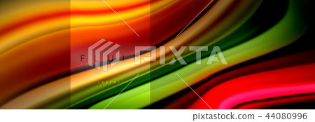 Rainbow fluid abstract shapes, liquid colors design, colorful marble or plastic wavy texture 44080996