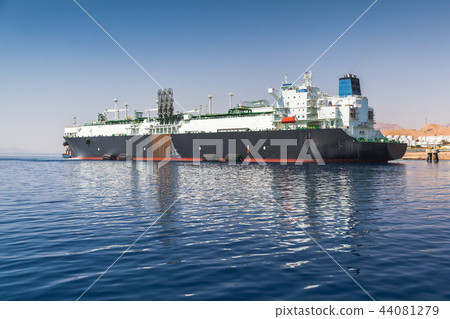 Huge oil tanker moored in Aqaba port Huge oil tanker moored in Aqaba port 44081279