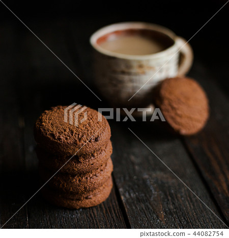 Morning,breakfast with coffee and oat cookies Morning,breakfast with coffee and oat cookies 44082754
