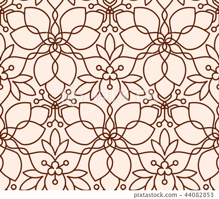 Seamless linear flower pattern  44082853
