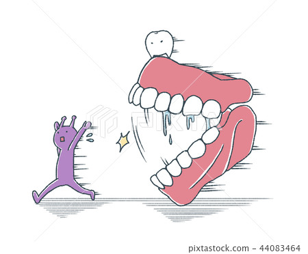 Loose tooth decay bacteria are chased by dentures 44083464