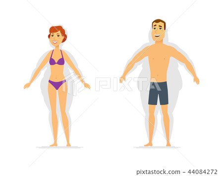 Weight loss - modern cartoon people characters illustration 44084272