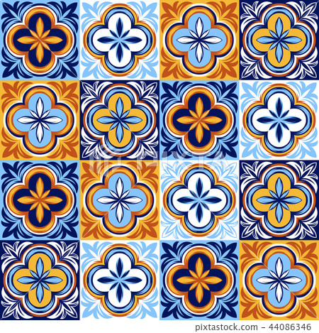 Italian Ceramic Tile Pattern Ethnic Folk Stock Ilration Italian Ceramic Tile Pattern Ethnic