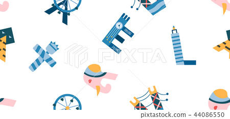 World's famous landmarks in pattern design 44086550