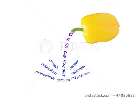Yellow bell pepper nutritional concept 44086658