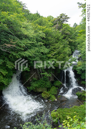在栃木日光市Ryuto No Taki(8月)下雨後 在栃木日光市Ryuto No Taki(8月)下雨後 44087621